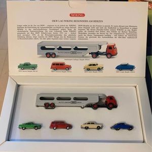 Wiking DKW 4 car and transporter set 1/87 Scale